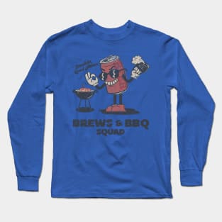 Funny Beer & BBQ Grill Crew Retro Long Sleeve T-Shirt